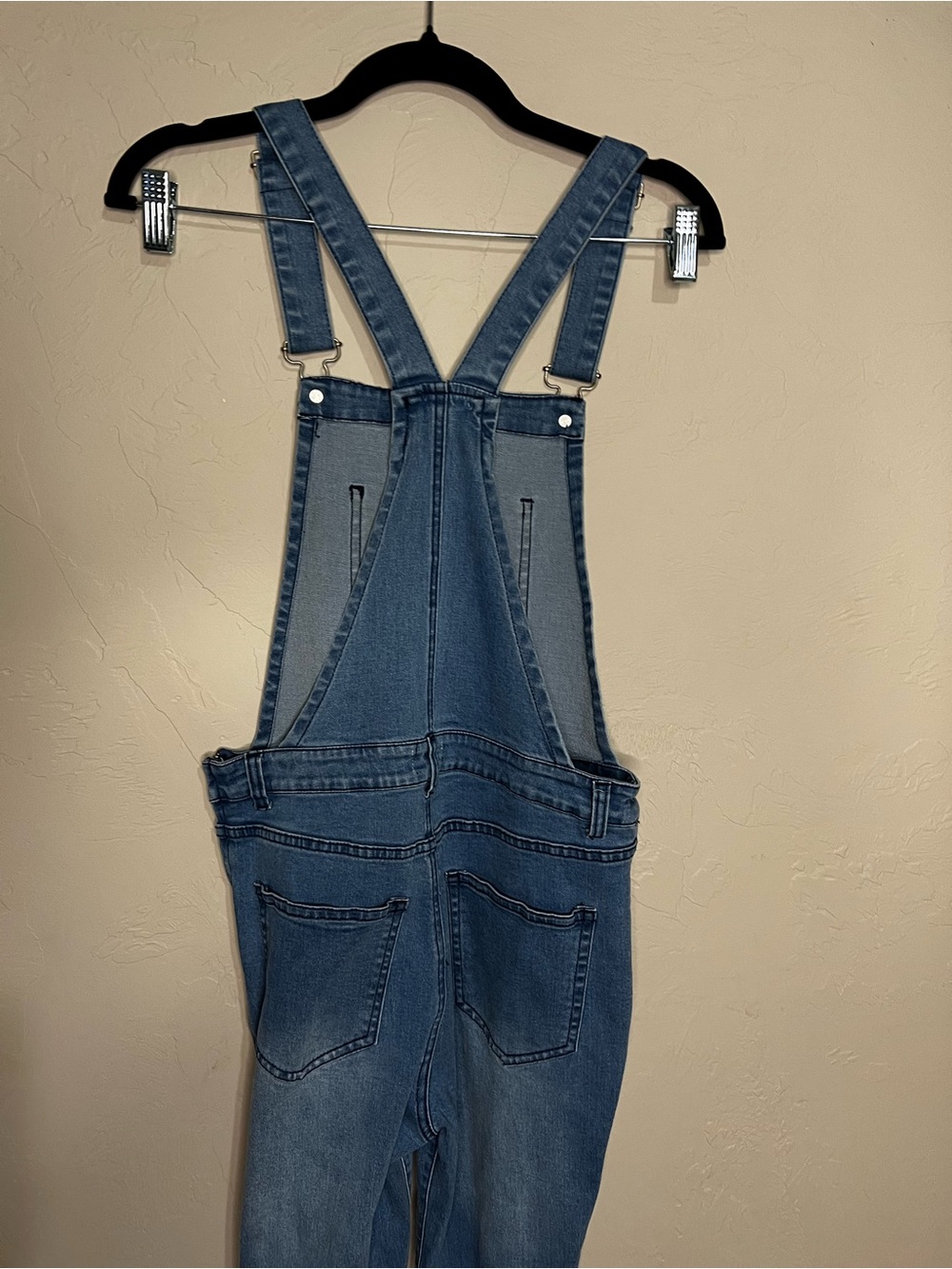 Pink Lily Flare Bell Bottoms Raw‎ Hem Boho Overalls - Picture 7 of 11